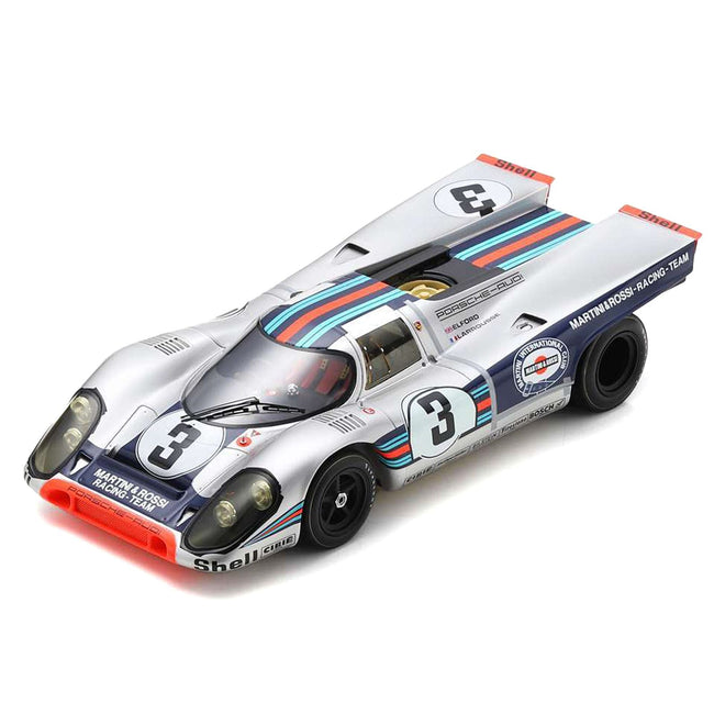 Porsche 917K #3 Vic Elford - Gerard Larrousse "Martini & Rossi Racing Team" Winner "12 Hours of Sebring" (1971) with Acrylic Display Case 1/18 Model Car by Spark-Spark-ModelCars.com