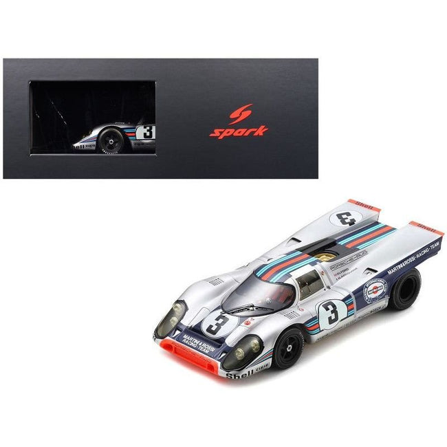 Porsche 917K #3 Vic Elford - Gerard Larrousse "Martini & Rossi Racing Team" Winner "12 Hours of Sebring" (1971) with Acrylic Display Case 1/18 Model Car by Spark-Spark-ModelCars.com