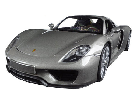 Porsche 918 Spyder Silver Closed Roof 1/24 Diecast Model Car by Welly-Welly-ModelCars.com