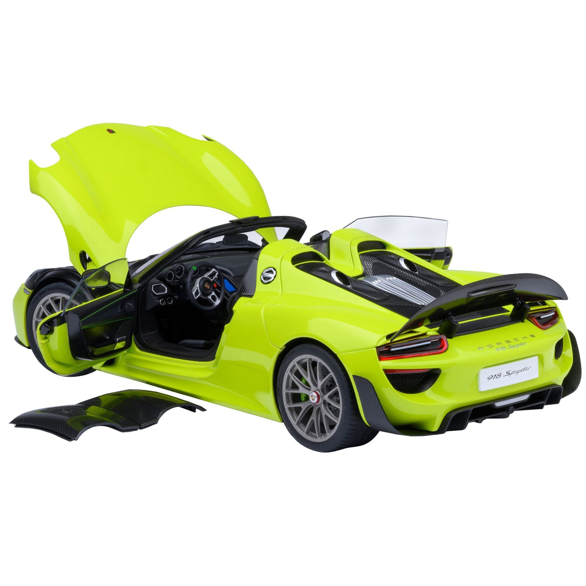 Porsche 918 Spyder "Weissach Package" Acid Green 1/18 Model Car by Autoart-Autoart-ModelCars.com