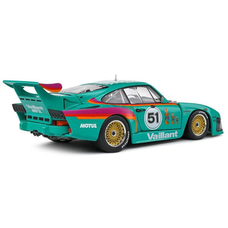Porsche 935 K3 51 "Kremer - Vaillant" Green with Stripes and Graphics "Competition" Series 1/18 Diecast Model Car by Solido - Solido - ModelCars.com