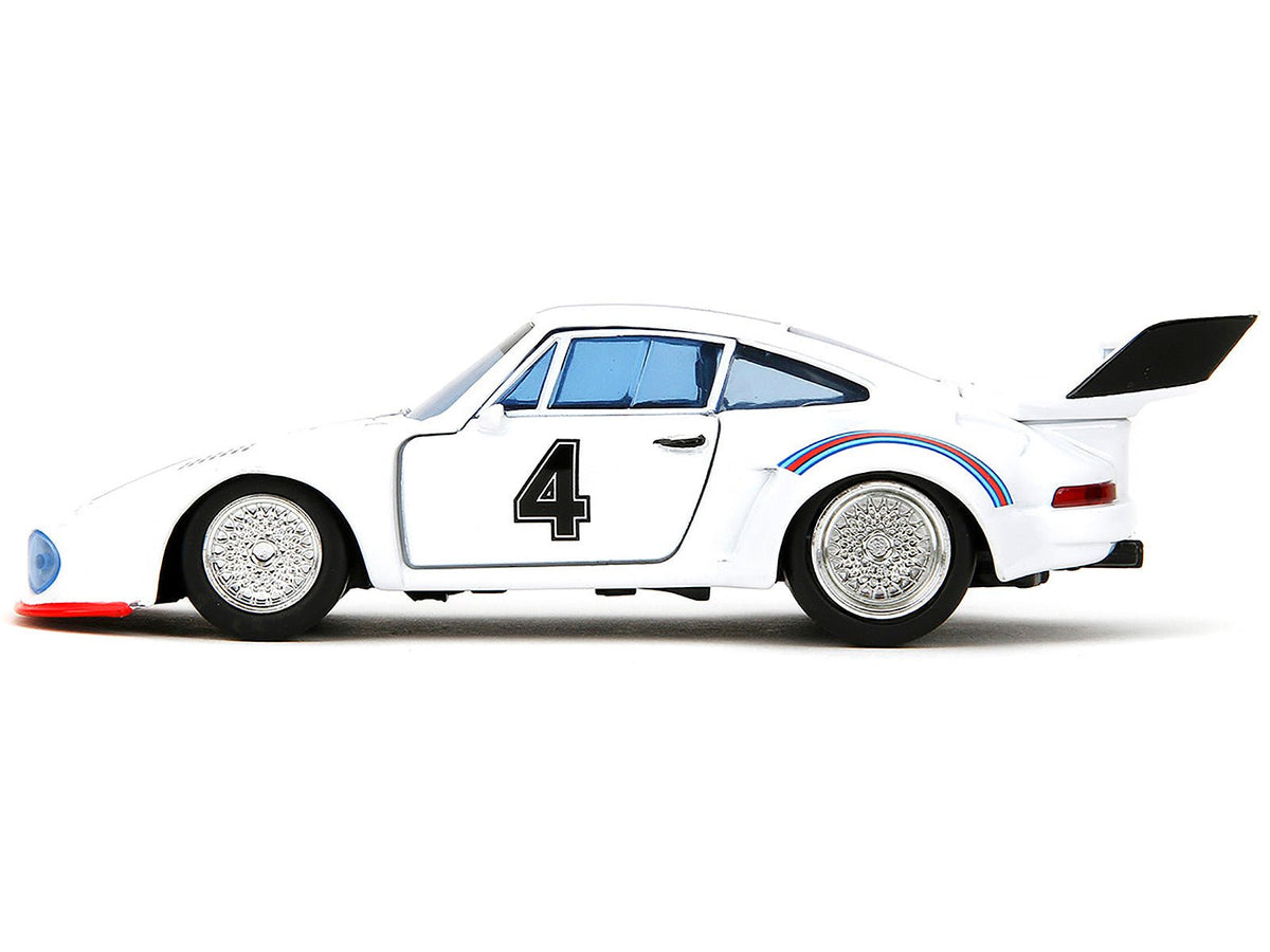 Porsche 935 Turbo #4 "Jazz" White with Blue and Red Stripes "Transformers" "Hollywood Rides" Series 1/32 Diecast Model Car by Jada-Jada-ModelCars.com