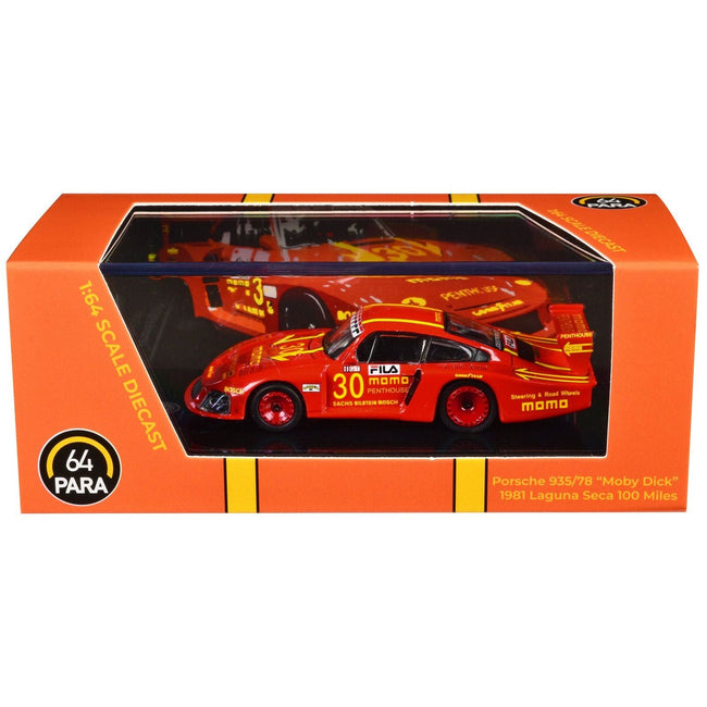 Porsche 935/78 "Moby Dick" #30 Gianpiero Moretti "Momo - Penthouse" "Laguna Seca 100 Miles" (1981) 1/64 Diecast Model Car by Paragon Models-Paragon-ModelCars.com