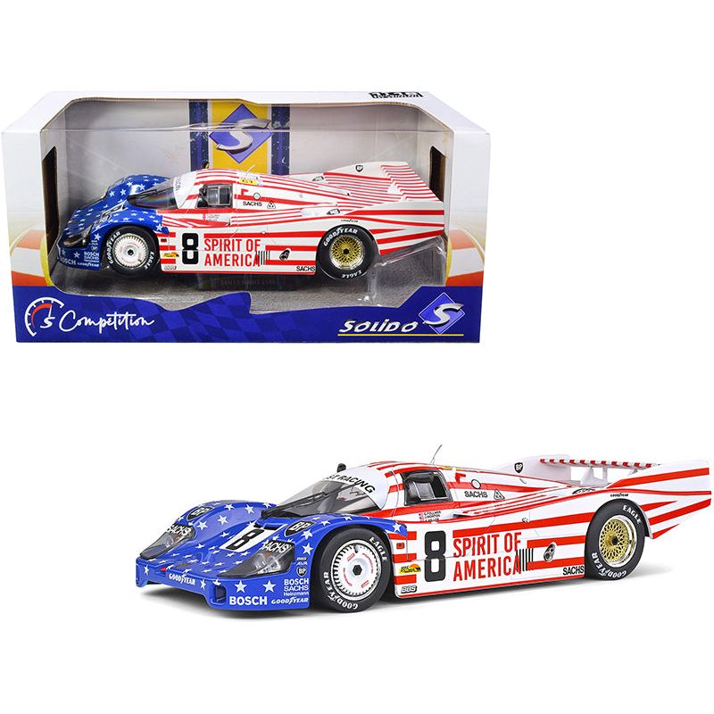 Porsche 956LH RHD (Right Hand Drive) 8 G. Follmer - J. Morton - K. Miller "Spirit of America" 24H of Le Mans (1986) "Competition" Series 1/18 Diecast Model Car by Solido - Solido - ModelCars.com