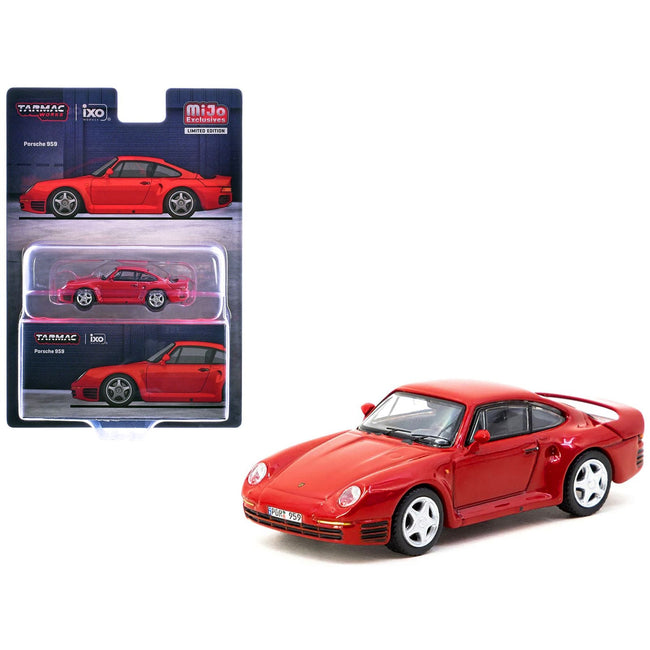 Porsche 959 Red "Global64" Series 1/64 Diecast Model by Tarmac Works-Tarmac Works-ModelCars.com