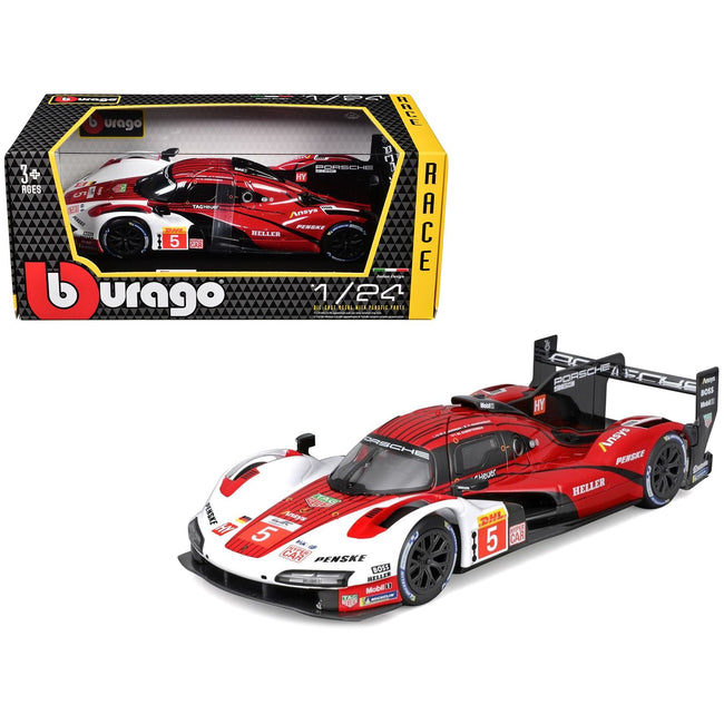 Porsche 963 #5 Dane Cameron - Michael Christensen - Frederic Makowiecki "Porsche Penske Motorsport" "FIA World Endurance Championship" (2023) "Race" Series 1/24 Diecast Model Car by Bburago-Bburago-ModelCars.com