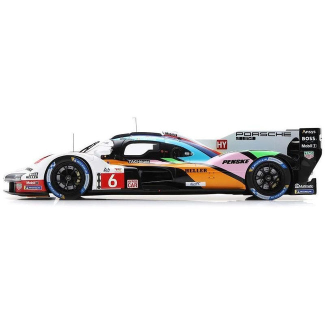 Porsche 963 #6 Kevin Estre - Andre Lotterer - Laurens Vanthoor "Porsche Penske Motorsport" "24 Hours of Le Mans" (2023) with Acrylic Display Case 1/18 Model Car by Spark-Spark-ModelCars.com