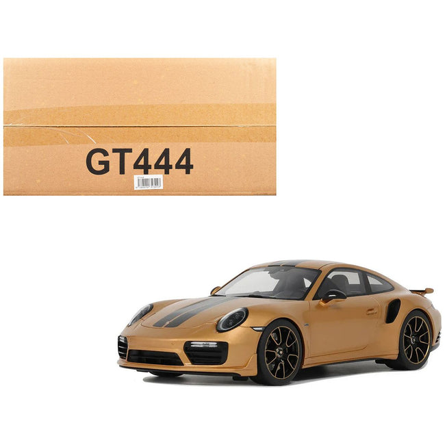 Porsche 991.2 Turbo S Orange Metallic with Black Stripes 1/18 Model Car by GT Spirit - GT Spirit - ModelCars.com
