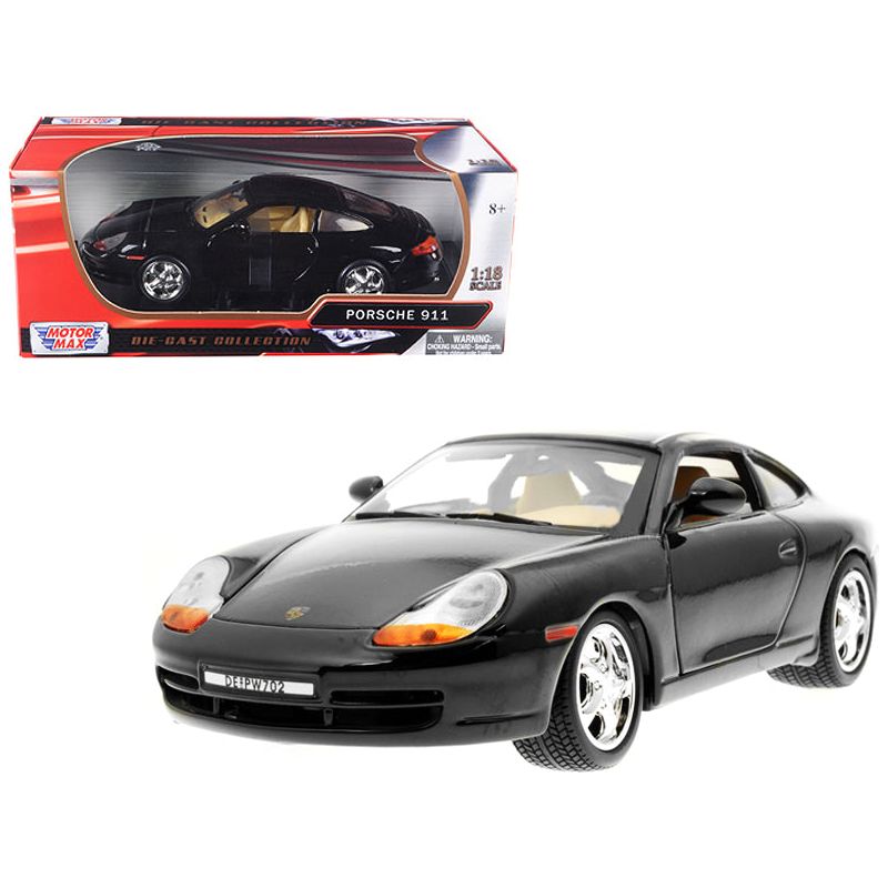 Porsche Carrera 911 Black 1/18 Diecast Model Car by Motormax - Motormax - ModelCars.com