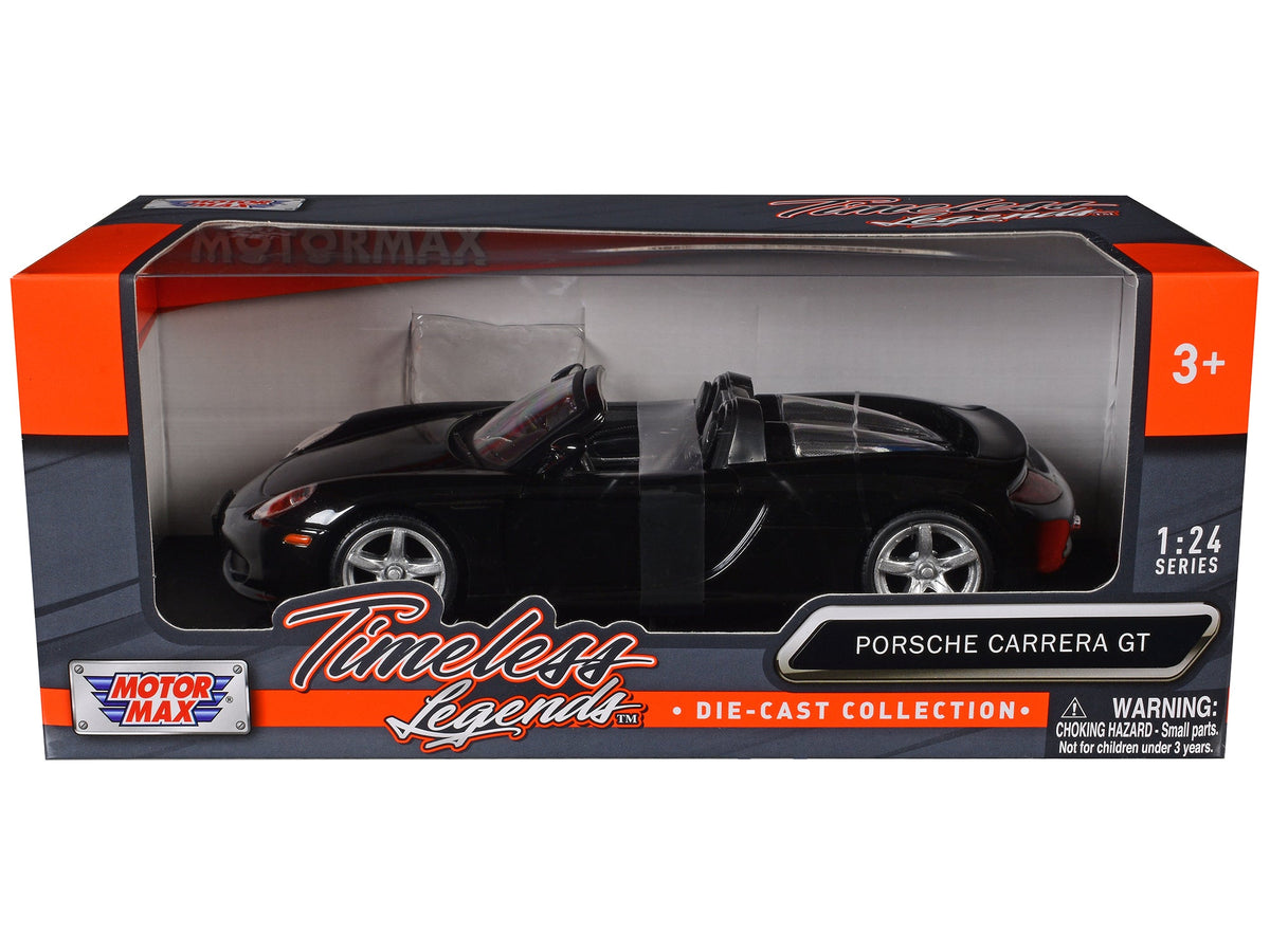 Porsche Carrera GT Black 1/24 Diecast Car Model by Motormax-Motormax-ModelCars.com