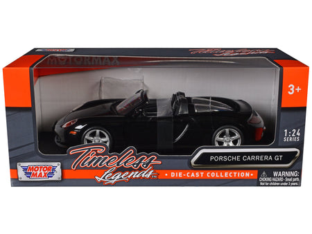 Porsche Carrera GT Black 1/24 Diecast Car Model by Motormax-Motormax-ModelCars.com