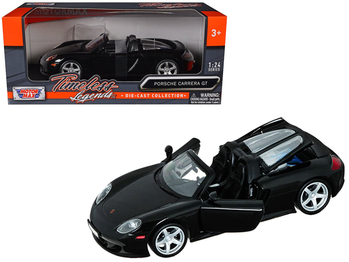 Porsche Carrera GT Black 1/24 Diecast Car Model by Motormax-Motormax-ModelCars.com