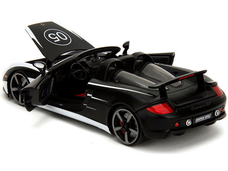 Porsche Carrera GT Convertible #05 Black with White Graphics "Hyper-Spec" Series 1/24 Diecast Model Car by Jada-Jada-ModelCars.com