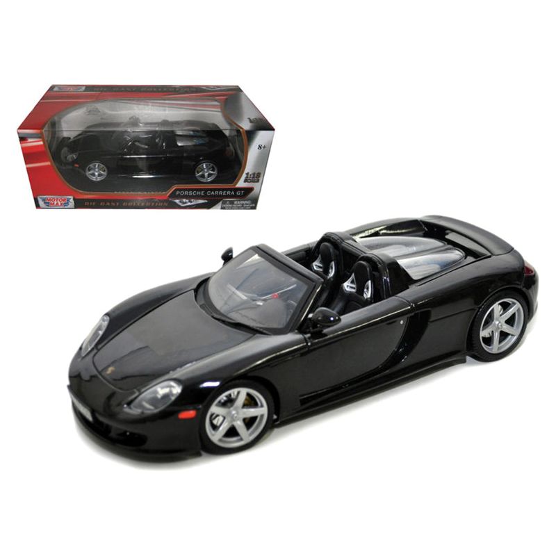 Porsche Carrera GT Convertible Black with Black Interior 1/18 Diecast Model Car by Motormax - Motormax - ModelCars.com