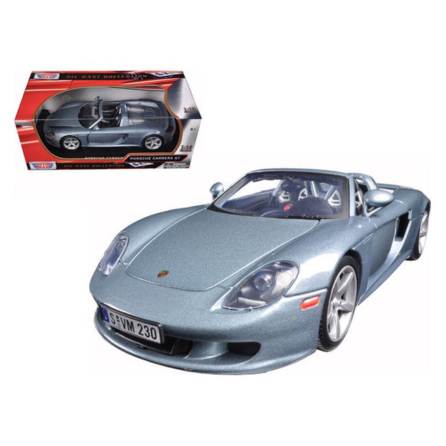 Porsche Carrera GT Silver with Black Interior 1/18 Diecast Model Car by Motormax - Motormax - ModelCars.com