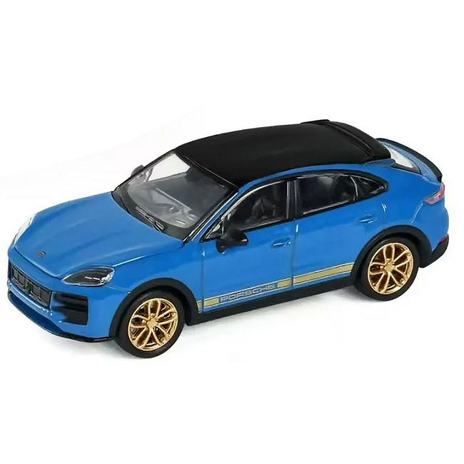 Porsche Cayenne Turbo GT Blue with Black Top and Gold Stripes 1/64 Diecast Model Car by Trends Hobby-Trends Hobby-ModelCars.com