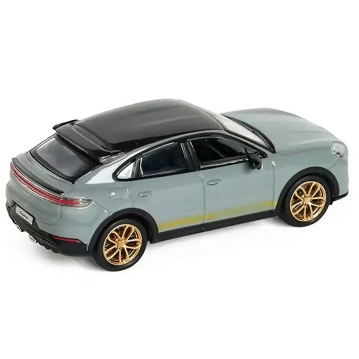Porsche Cayenne Turbo GT Gray with Black Top and Gold Stripes 1/64 Diecast Model Car by Trends Hobby-Trends Hobby-ModelCars.com