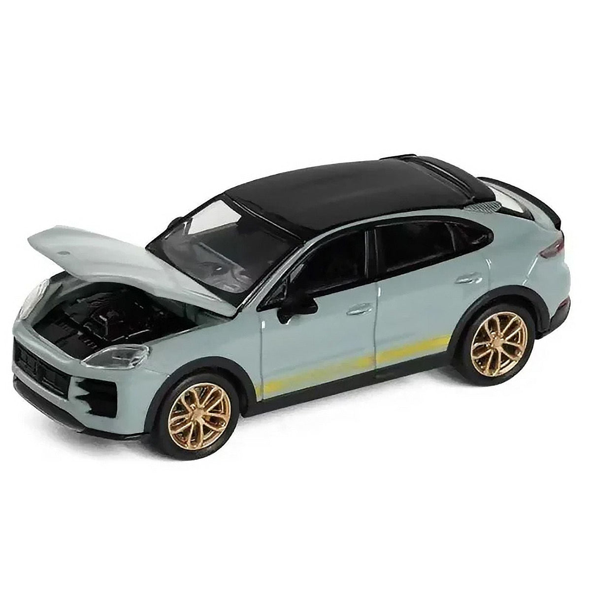 Porsche Cayenne Turbo GT Gray with Black Top and Gold Stripes 1/64 Diecast Model Car by Trends Hobby-Trends Hobby-ModelCars.com