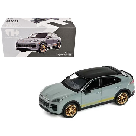 Porsche Cayenne Turbo GT Gray with Black Top and Gold Stripes 1/64 Diecast Model Car by Trends Hobby-Trends Hobby-ModelCars.com
