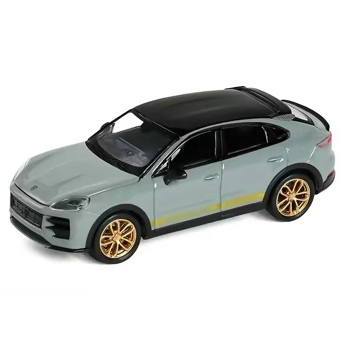 Porsche Cayenne Turbo GT Gray with Black Top and Gold Stripes 1/64 Diecast Model Car by Trends Hobby-Trends Hobby-ModelCars.com