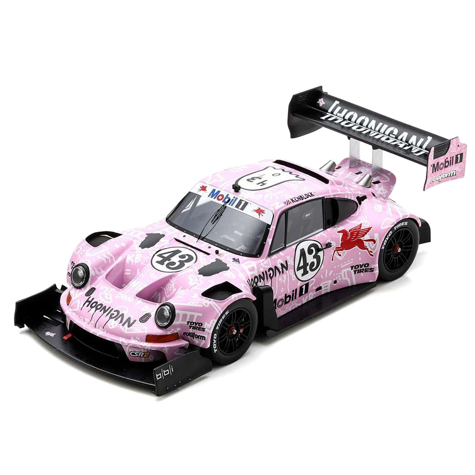Porsche "HOONIPIGASUS" 911 43 Ken Block "Hoonigan" "Pikes Peak International Hill Climb" (2022) with Acrylic Display Case 1/18 Model Car by Spark - Spark - ModelCars.com