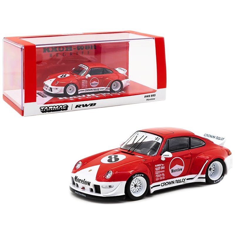 Porsche RWB 993 8 "Morelow" Red and White "RAUH - Welt BEGRIFF" 1/43 Diecast Model Car by Tarmac Works - Tarmac Works - ModelCars.com