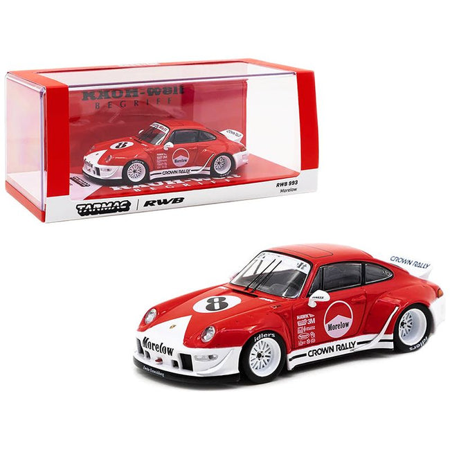 Porsche RWB 993 8 "Morelow" Red and White "RAUH - Welt BEGRIFF" 1/43 Diecast Model Car by Tarmac Works - Tarmac Works - ModelCars.com