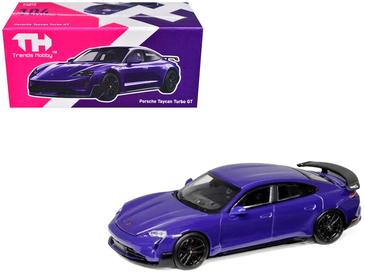 Porsche Taycan Turbo GT Purple 1/64 Diecast Model Car by Trends Hobby-Trends Hobby-ModelCars.com
