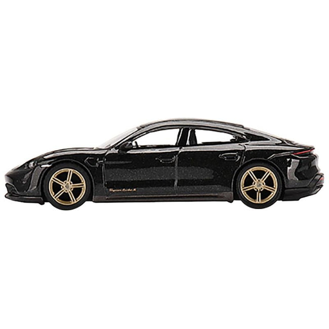 Porsche Taycan Turbo S Volcano Gray Metallic Limited Edition to 1800 pieces Worldwide 1/64 Diecast Model Car by Mini GT - Mini GT - ModelCars.com