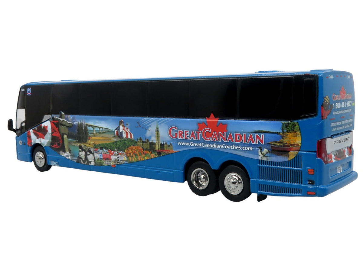 Prevost H3-45 Coach Bus "Great Canadian Coaches" Blue with Graphics Limited Edition 1/87 (HO) Diecast Model by Iconic Replicas-Iconic Replicas-ModelCars.com