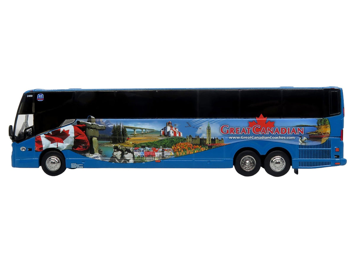 Prevost H3-45 Coach Bus "Great Canadian Coaches" Blue with Graphics Limited Edition 1/87 (HO) Diecast Model by Iconic Replicas-Iconic Replicas-ModelCars.com