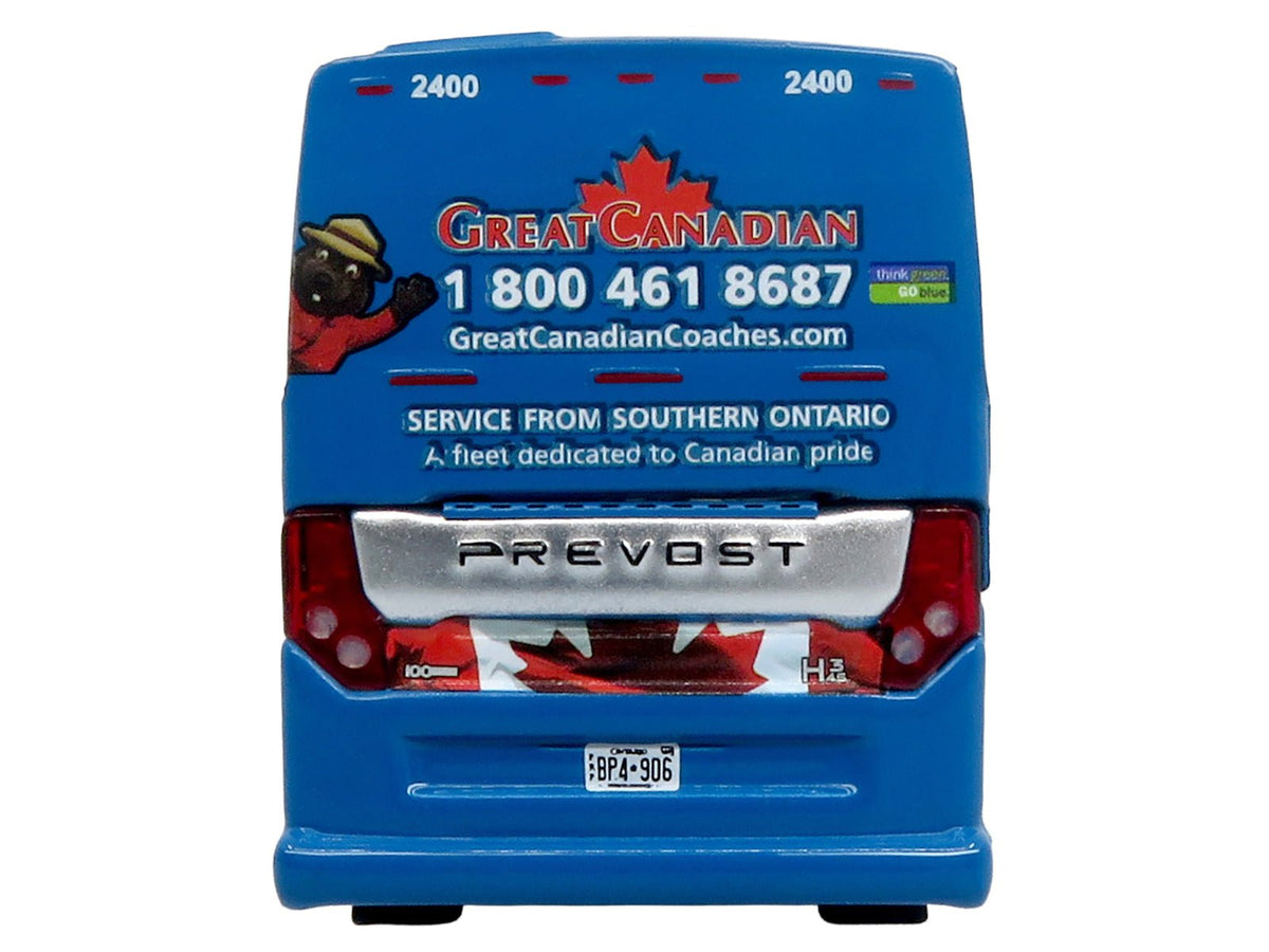 Prevost H3-45 Coach Bus "Great Canadian Coaches" Blue with Graphics Limited Edition 1/87 (HO) Diecast Model by Iconic Replicas-Iconic Replicas-ModelCars.com