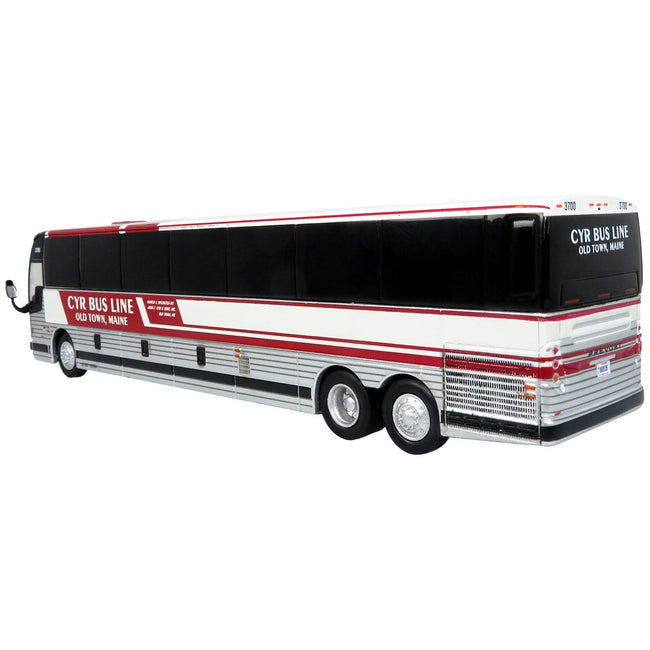 Prevost X3 - 45 Coach Bus "CYR Bus Line Old Town Maine" Red and White Limited Edition 1/87 (HO) Diecast Model by Iconic Replicas - Iconic Replicas - ModelCars.com