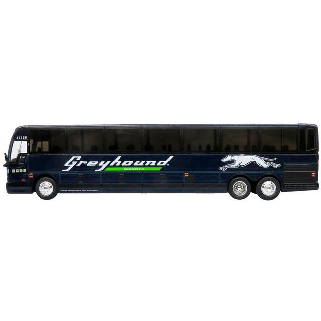 Prevost X3 - 45 Coach Bus "Greyhound Enabled by FlixBus" Blue Metallic Limited Edition 1/87 (HO) Diecast Model by Iconic Replicas - Iconic Replicas - ModelCars.com