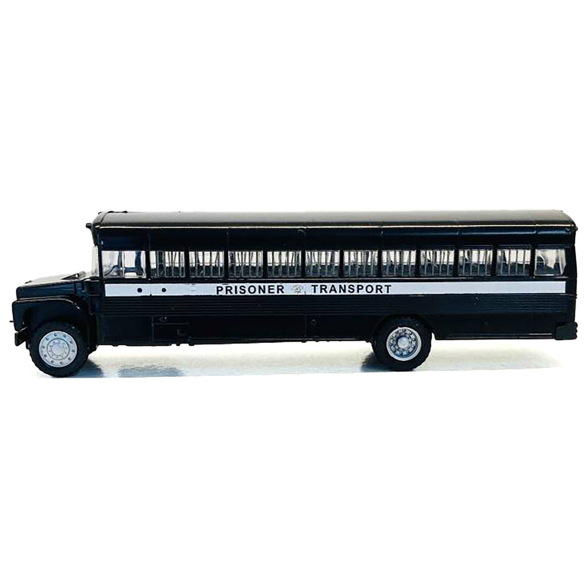 Prisoner Transport Bus Black 1/87 (HO) Plastic Model Car by Promotex-Promotex-ModelCars.com