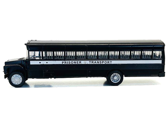 Prisoner Transport Bus Black 1/87 (HO) Plastic Model Car by Promotex-Promotex-ModelCars.com