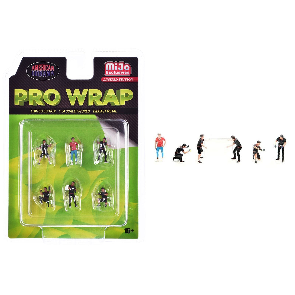 "Pro Wrap" 6 piece Diecast Figure Set (6 Figures) Limited Edition for 1/64 Scale Models by American Diorama-American Diorama-ModelCars.com