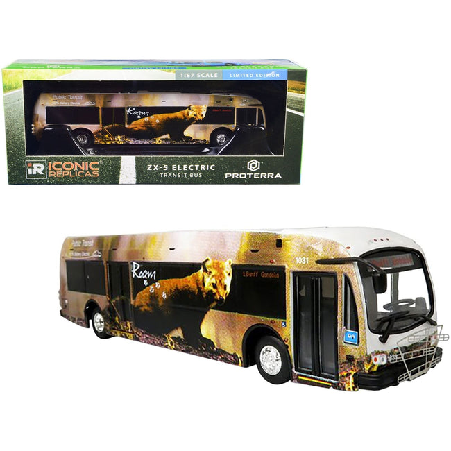 Proterra ZX5 Electric Transit Bus "Roam Transit" "1 Banff Gondola" 1/87 (HO) Diecast Model by Iconic Replicas-Iconic Replicas-ModelCars.com