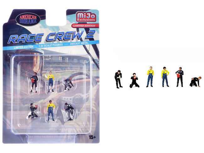"Race Crew #2" 6 piece Diecast Figure Set (6 Figures) Limited Edition for 1/64 Scale Models by American Diorama-American Diorama-ModelCars.com
