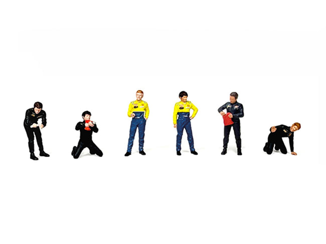 "Race Crew #2" 6 piece Diecast Figure Set (6 Figures) Limited Edition for 1/64 Scale Models by American Diorama-American Diorama-ModelCars.com