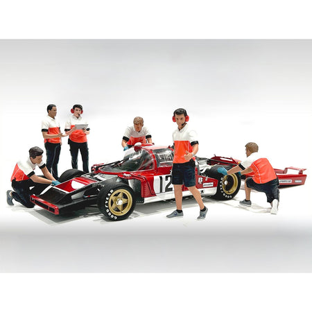 "Race Crew" 6 piece Figure Set for 1/18 scale models by American Diorama-American Diorama-ModelCars.com