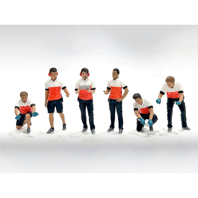 "Race Crew" 6 piece Figure Set for 1/18 scale models by American Diorama-American Diorama-ModelCars.com