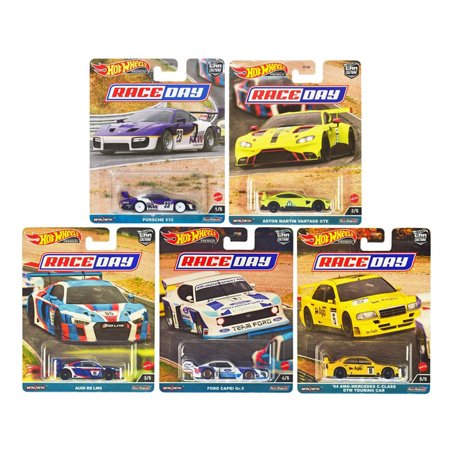 "Race Day" 5 piece Set "Car Culture" Series Diecast Model Cars by Hot Wheels-Hotwheels-ModelCars.com