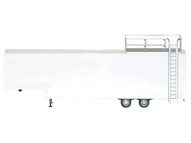 Race Horse Transport Trailer White 1/87 (HO) Plastic Model by Promotex-Promotex-ModelCars.com