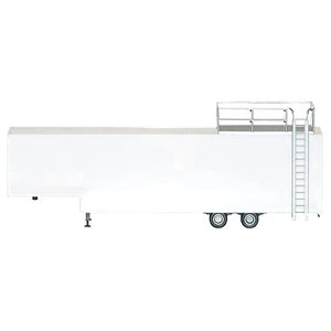 Race Horse Transport Trailer White 1/87 (HO) Plastic Model by Promotex