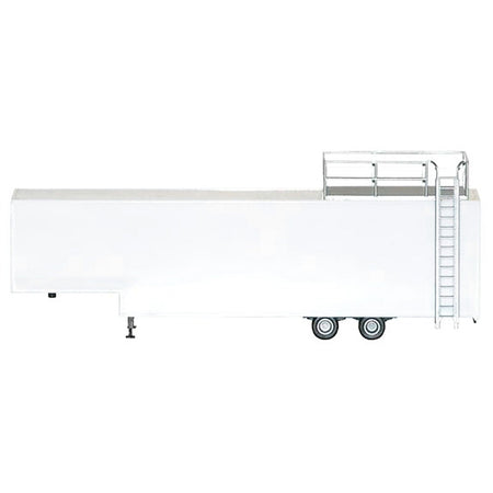 Race Horse Transport Trailer White 1/87 (HO) Plastic Model by Promotex-Promotex-ModelCars.com