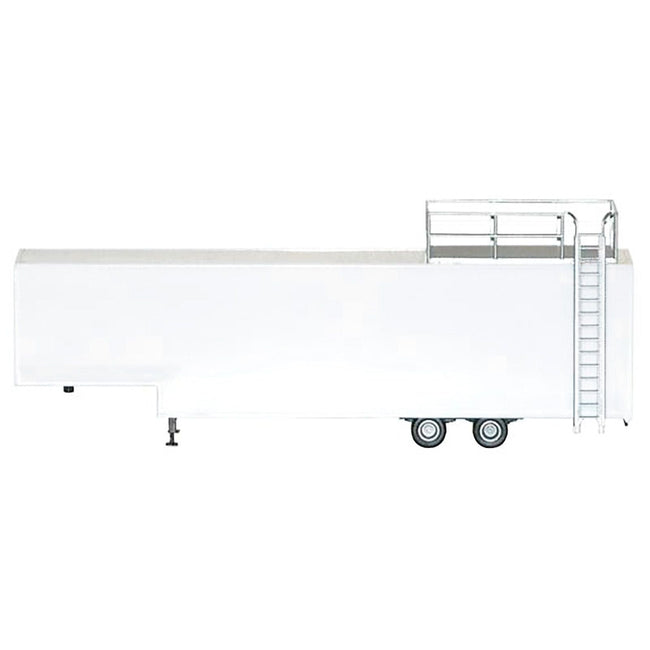 Race Horse Transport Trailer White 1/87 (HO) Plastic Model by Promotex-Promotex-ModelCars.com