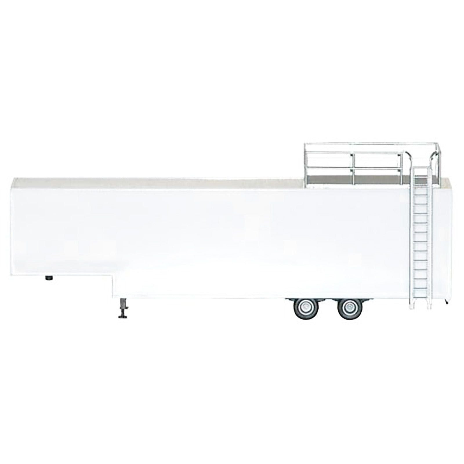 Race Horse Transport Trailer White 1/87 (HO) Plastic Model by Promotex - Promotex - ModelCars.com
