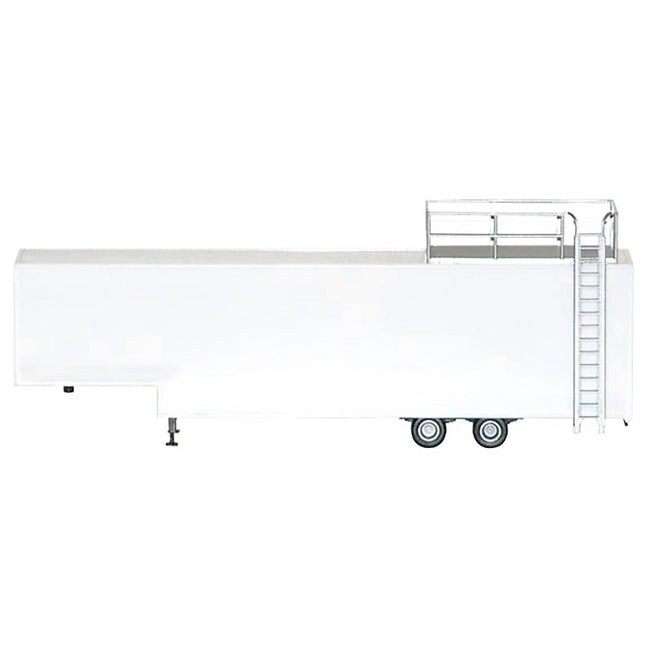 Race Horse Transport Trailer White 1/87 (HO) Plastic Model by Promotex - Promotex - ModelCars.com