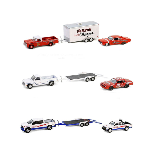 "Racing Hitch & Tow" Set of 3 pieces Series 5 1/64 Diecast Model Cars by Greenlight-Greenlight-ModelCars.com